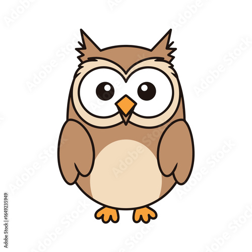 Owl cartoon character isolated on a white background