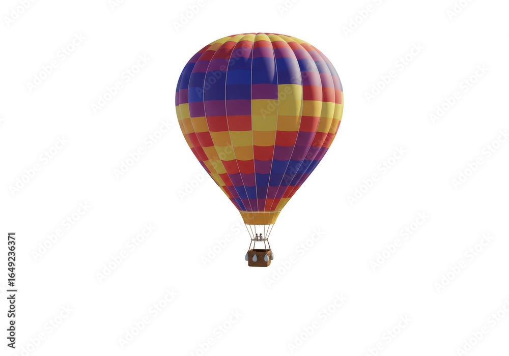 Fototapeta premium Vibrant Hot Air Balloon Floating
