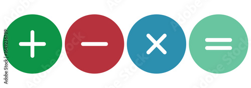  Next-Gen Arithmetic UI Kit: Sleek, Colorful,Editable Vectors. Round plus sign and minus sign icon set. Vector. plus minus icon. Mathematical operations, divide and multiply, minus and plus doodle eps