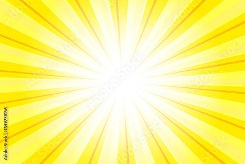 Mango Yellow Abstract Sunlight Background. Yellow Glow Effect Sunburst Background for Presentation, Banner, Poster, Flyer, Sales. Pop Art Template for Summer and Spring. Rays Theme.