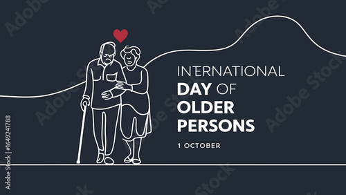 International day of older persons celebration with loving elderly couple