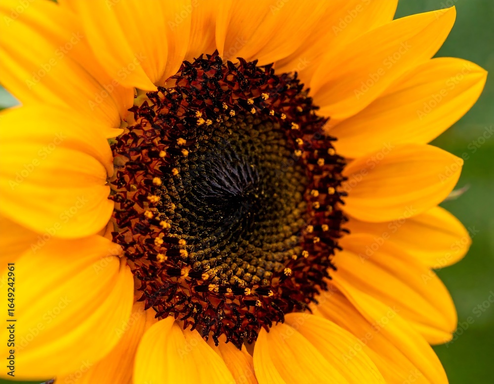 Obraz premium Close-up of a sunflower's vibrant center