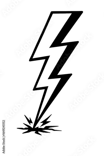 Powerful Lightning Bolt Strike - Symbol of Energy and Impact