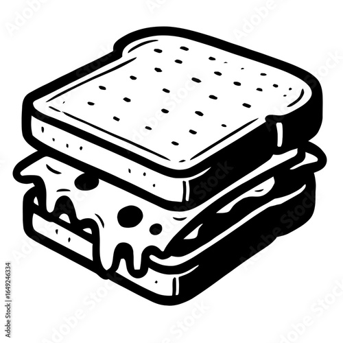 Delicious Grilled Cheese Sandwich - Classic Lunch and Snack Illustration