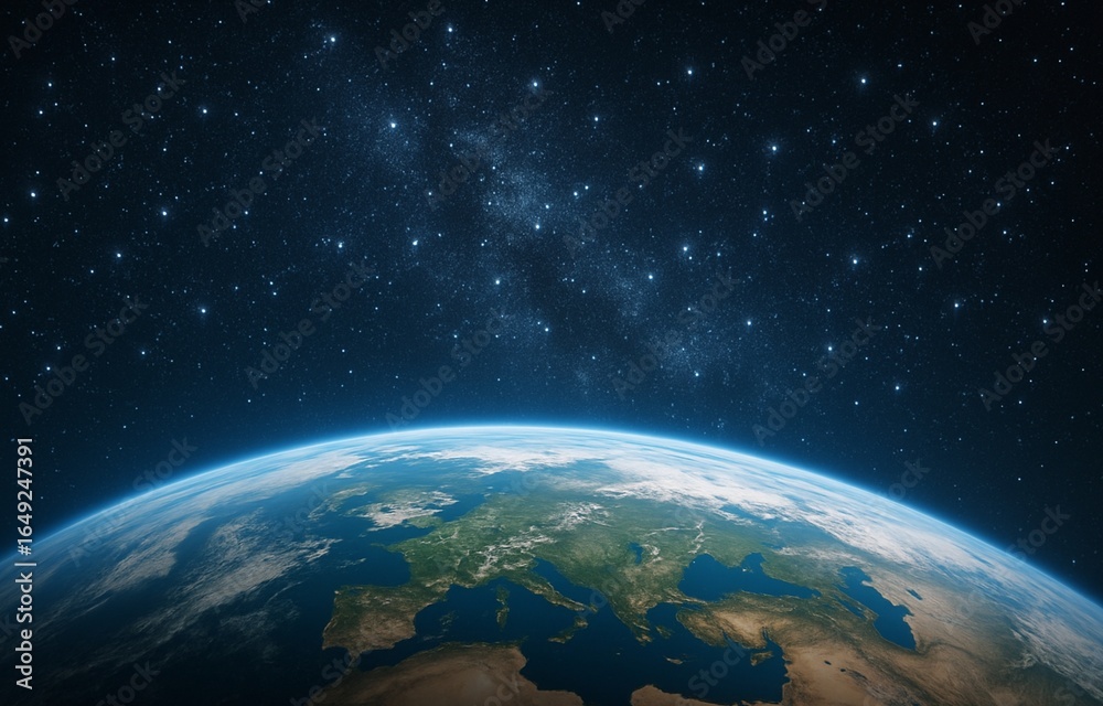 Obraz premium View from space of planet Earth.