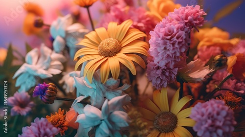 Wallpaper Mural flowers,blooming,vibrant colors,nature,summer garden,floral,petals,blossoms,daisy,chrysanthemum,hydrangea,soft focus,dreamy,ethereal
 Torontodigital.ca