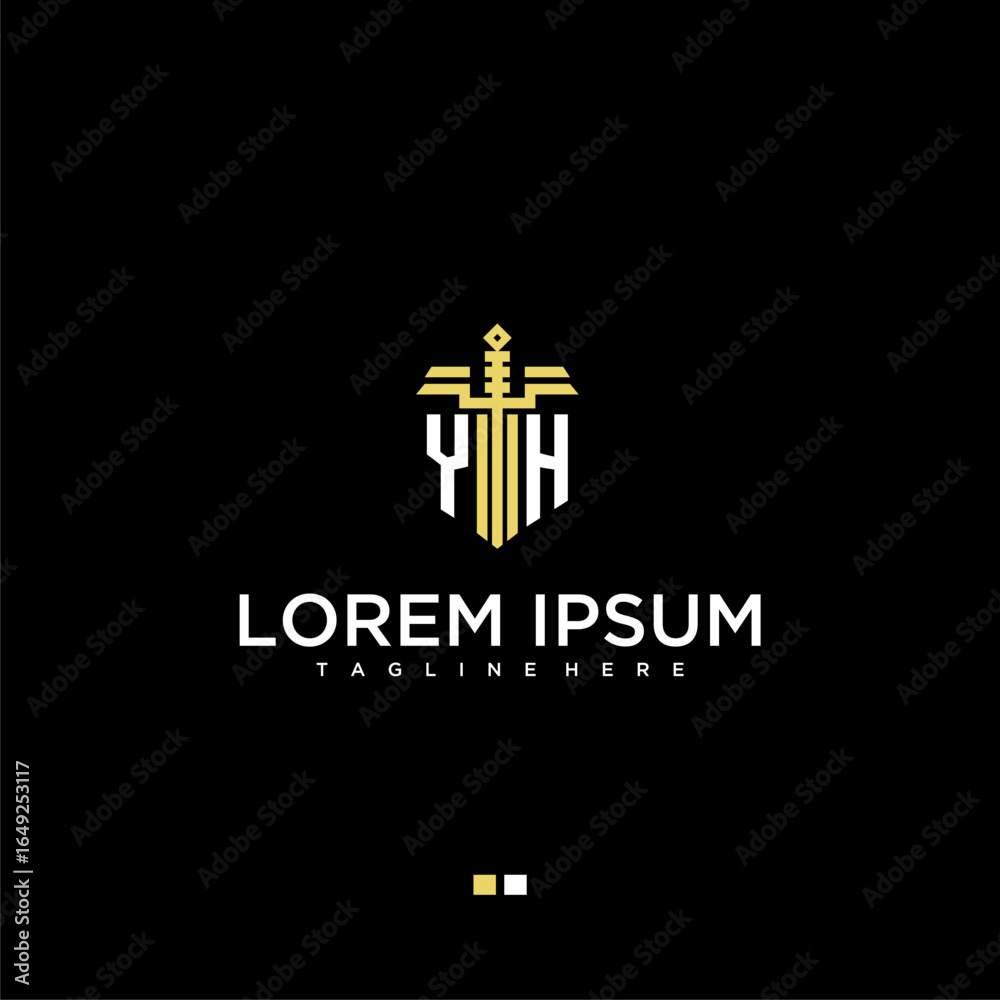 YH initial monogram for lawfirm logo with sword style image YH initial monogram for lawfirm logo with sword style image