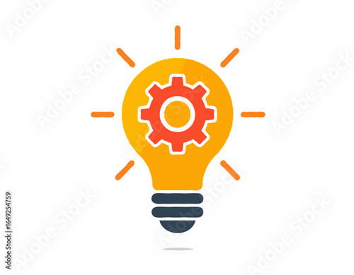 Innovation Icon – Light Bulb with Gear Vector Design