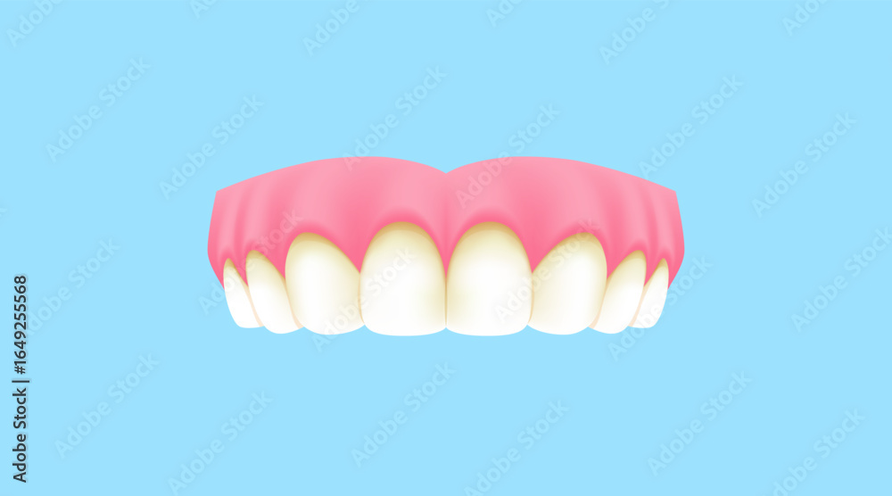 Fototapeta premium Upper teeth (Yellow-2) illustration vector design. Dental care concept.