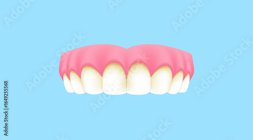 Upper teeth (Yellow-2) illustration vector design. Dental care concept.