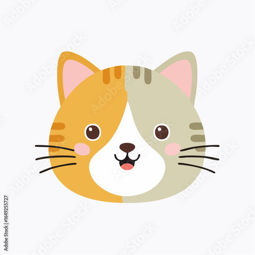 Cute Cat Face Illustration