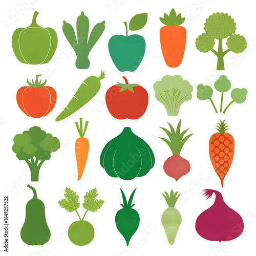 vegetables set isolated on white