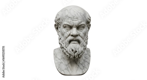Marble Bust of Socrates: Ancient Greek Philosopher Sculpture, Classical Antiquity Art, Historical Figure Portrait