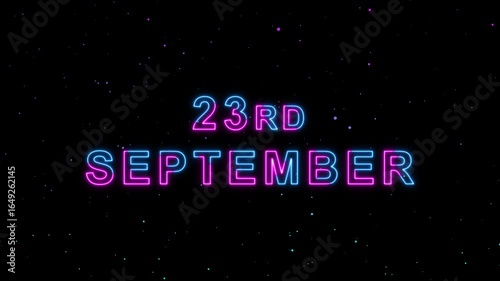 Wallpaper Mural Video of 23rd September Text Neon Glow Animation Motion Graphics Torontodigital.ca