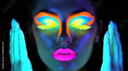Neon Face Paint under Blacklight