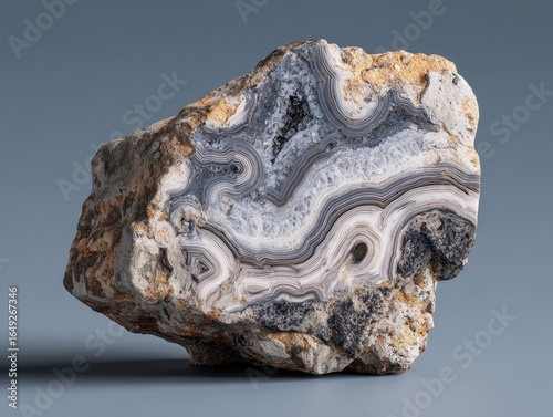 Rough agate specimen, banded layers