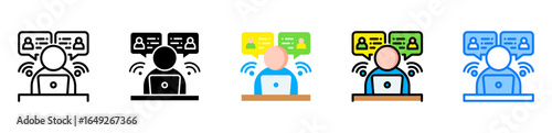 Telecommuting icon multiple style 