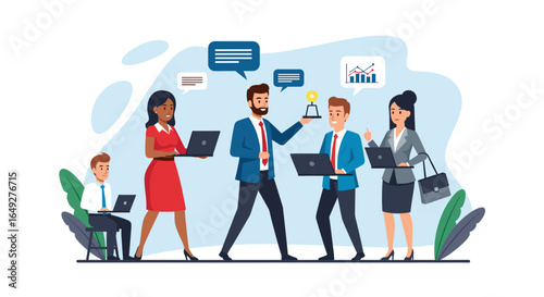 A diverse team of professionals collaborates effectively, fostering innovation and achieving success in a dynamic business environment, celebrating their collective accomplishments.