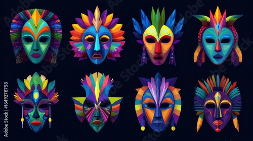 Vibrant African Mask Collection