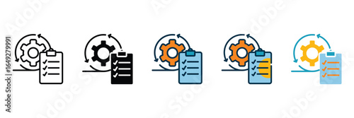 Agile Development Icon Set Multiple Style Collection