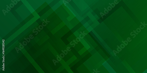 Green abstract background with geometric shapes gradient color for presentation design.