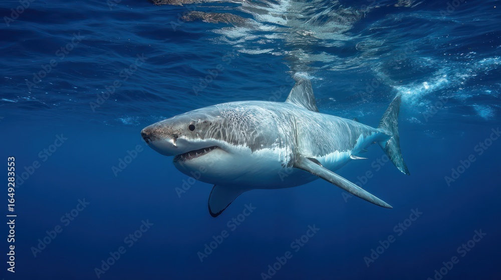 Fototapeta premium Great white shark underwater