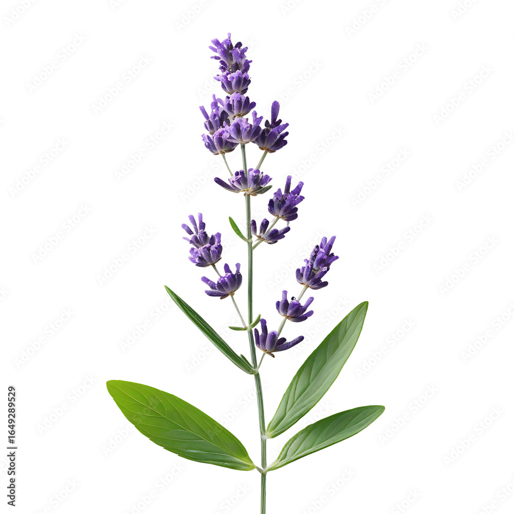 Obraz premium Delicate lavender sprigs on a transparent background. Generative AI