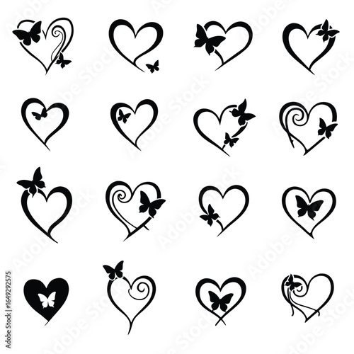 Black Butterfly Heart Designs Collection love romance
