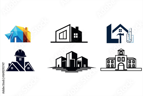 Real Estate and Construction Logo Set