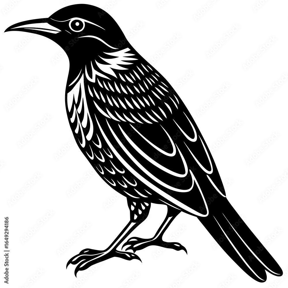Fototapeta premium honey eater silhouette black animal victor