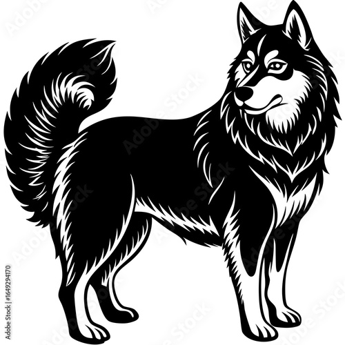  animal malamute silhouette black