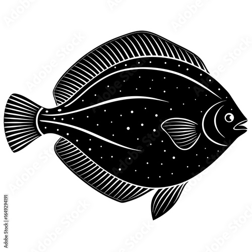 : flounder silhouette black animal