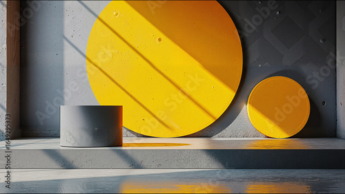 Industrial - Style Display with Yellow Circles