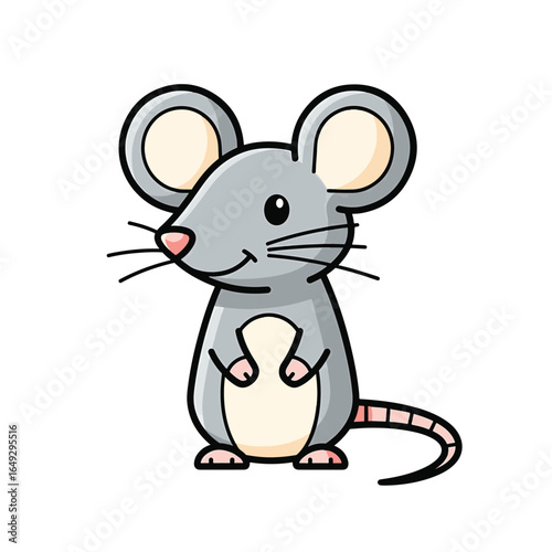 Mouse cartoon character isolated on a white background
