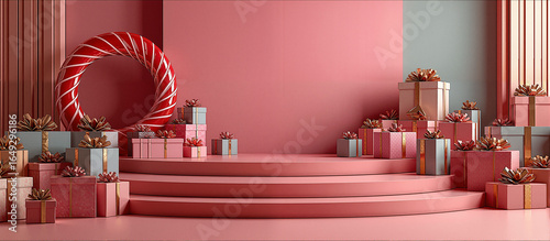 Festive Pink Gift - Filled Display