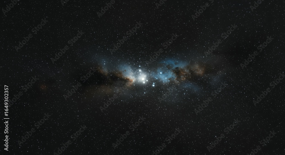 Obraz premium NGC 1977 Running Man Nebula in Orion constellation with blue reflection nebula and dust clouds astrophotography deep sky object