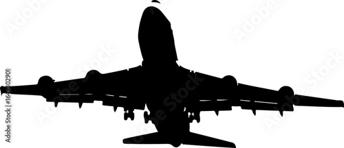 Airplane silhouette against white background modern aviation transport concept and commercial flights travel