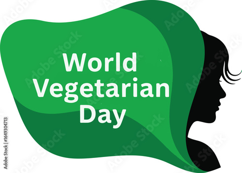 Celebrating World Vegetarian Day with a Symbolic Silhouette and Green Design