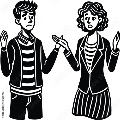 People Shrugging Silhouette Vector, teen, silhouette