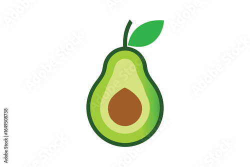 Fresh Avocado Slice Illustration - Healthy Food and Lifestyle Graphic