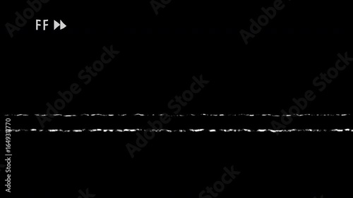 Playback fast forward retro VHS on black background. 4K video
