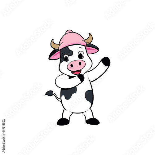 Adorable cartoon cow character illustration
