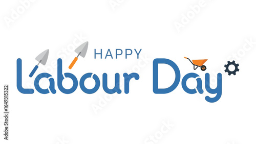 Happy Labour Day: A vibrant illustration celebrating Labour Day with iconic work tools to give a sense of significance to hard-working individuals who strive daily. 