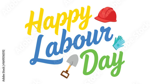 Happy Labour Day: Celebrating the dedication and hard work of individuals, this illustration depicts a vibrant, celebratory design for the Labour Day holiday.