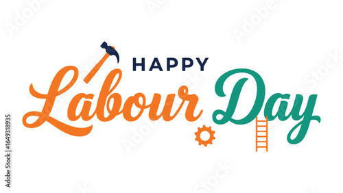 Happy Labor Day Graphic: A vibrant and festive design with the text Happy Labor Day beautifully displayed, incorporating elements symbolizing labor and the working class.
