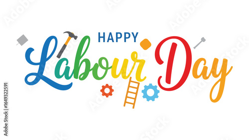 Happy Labour Day: Celebrate the spirit of labour with a colourful illustration.