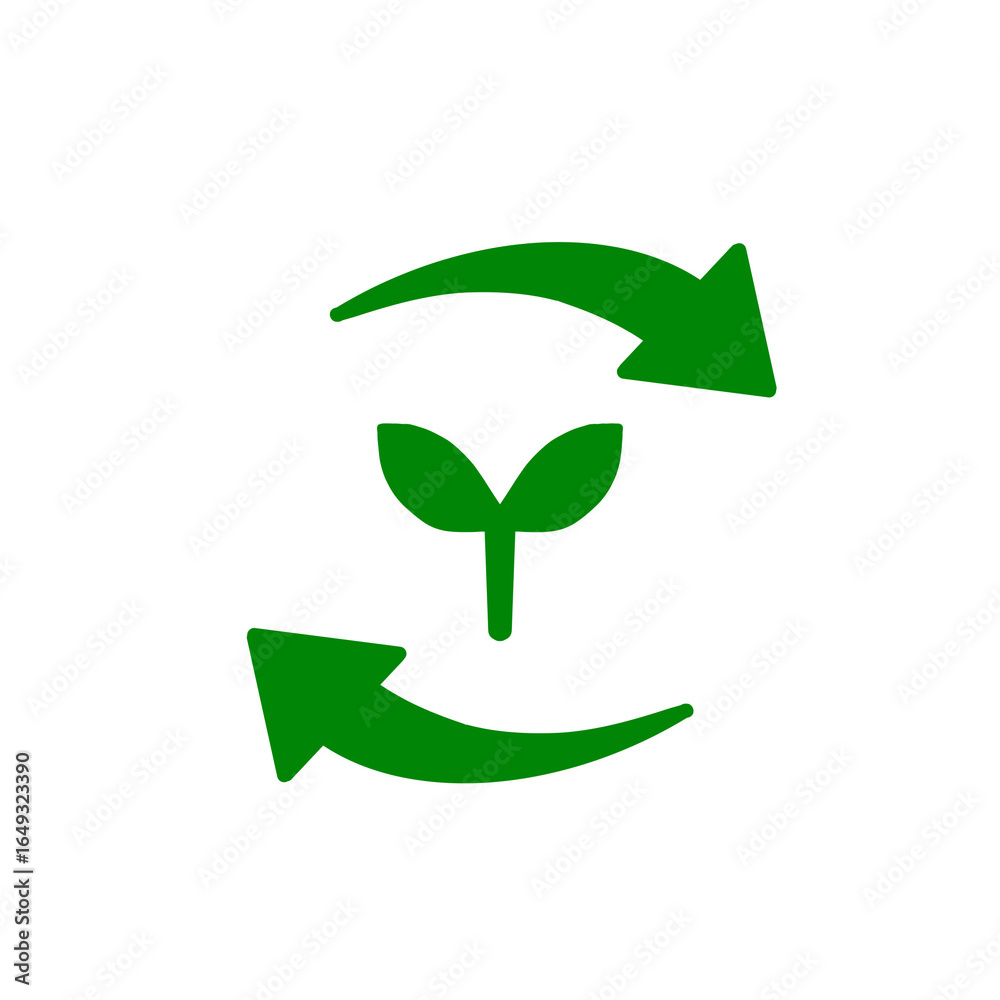 Obraz premium Eco Cycle Icon – エコ・循環のアイコン（サステナブル・リサイクル） 