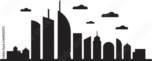 Abu Dhabi Skyline Silhouette Vector on White Background
