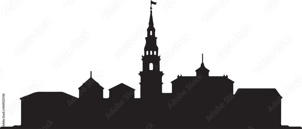 Obraz premium Annapolis Skyline Silhouette Vector on White Background