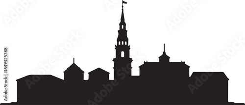 Annapolis Skyline Silhouette Vector on White Background